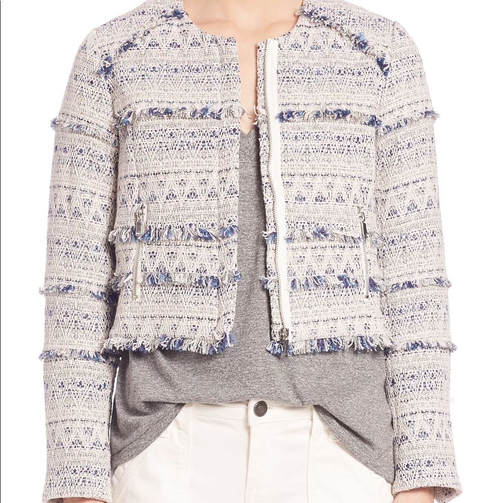 Joie tesita tweed moto jacket XS